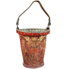 Victorian Red Leather Fire Bucket