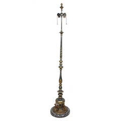 Gilt Bronze And Marble Floor Lamp Att To Caldwell