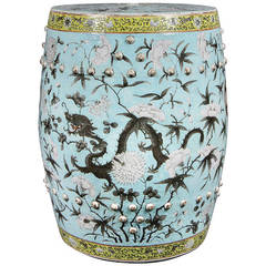 Chinese Export Turquoise Glazed Porcelain Garden Seat