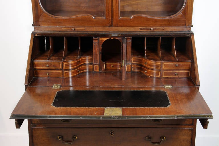 Late 18th Century George III Mahogany Bureau Bookcase