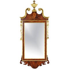 New York Federal Giltwood And Mahogany Giltwood Mirror