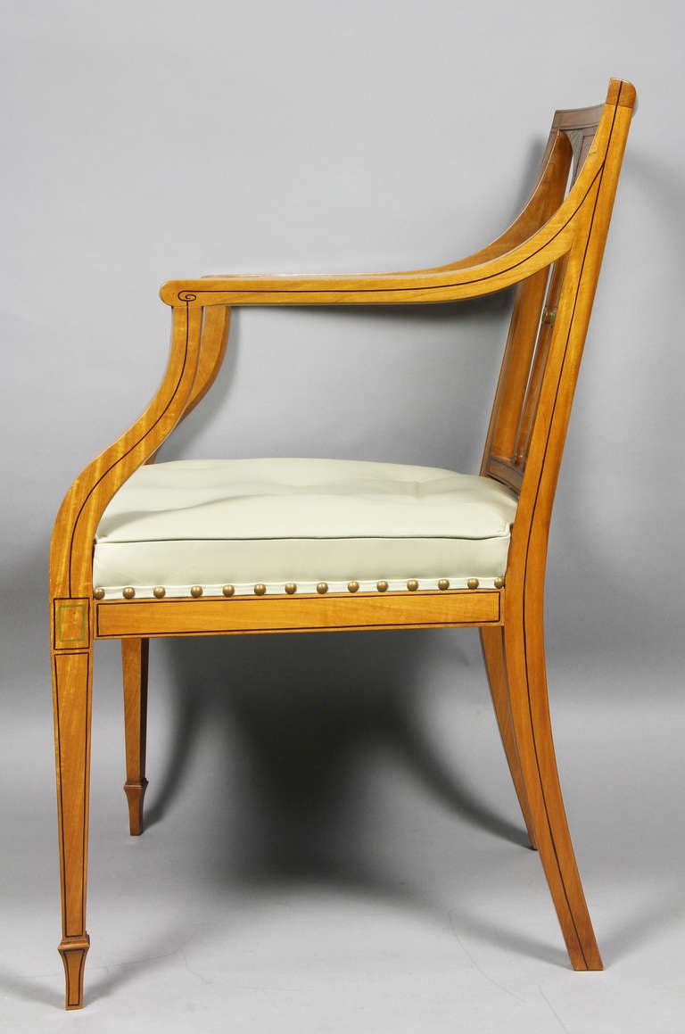 Pair of George III Style Satinwood Dining Chairs 3