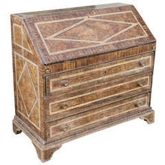 Antique Italian Baroque Faux Bois Desk From Lucca
