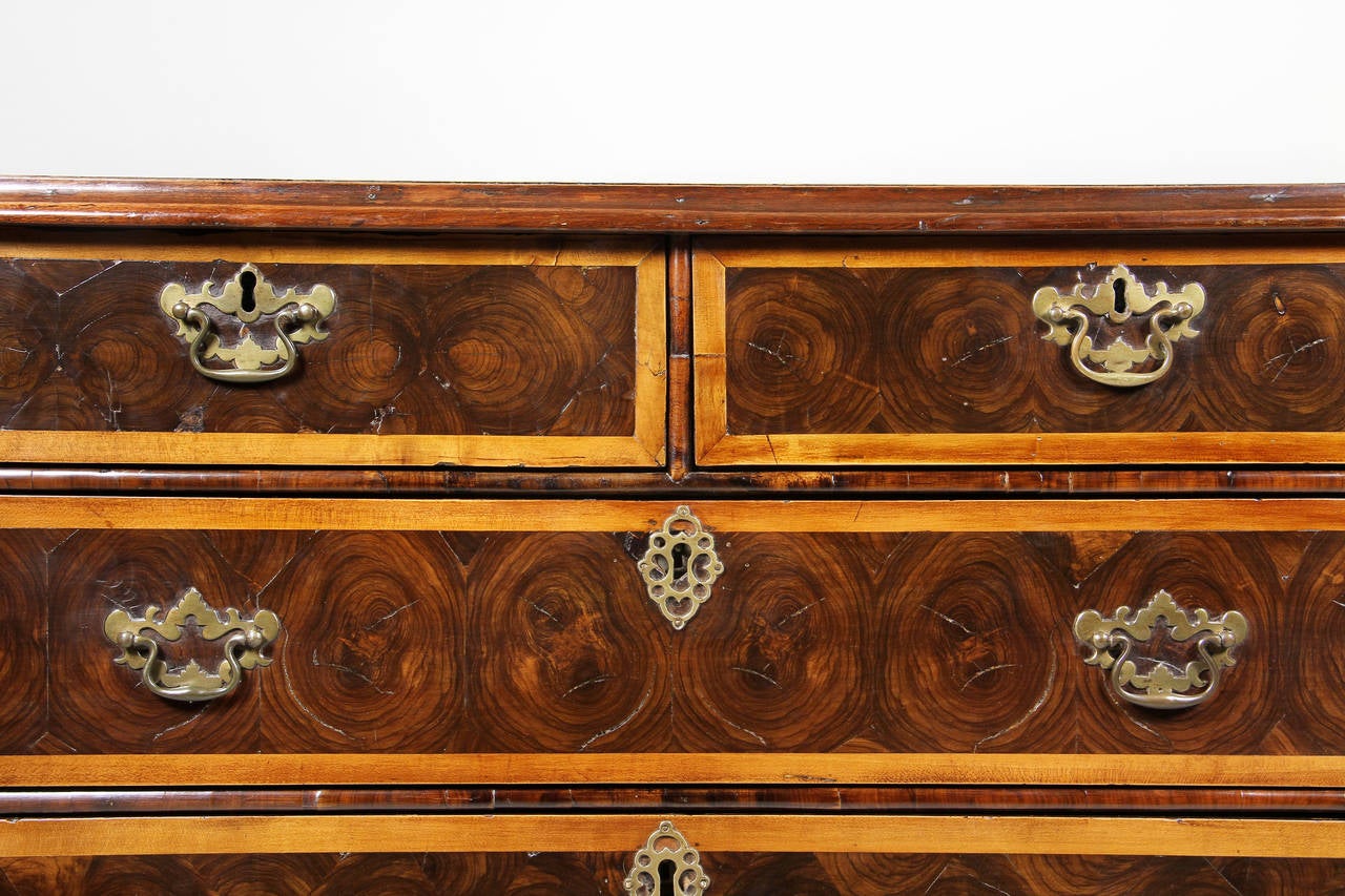 18th Century and Earlier William And Mary Oyster Veneer Chest Of Drawers