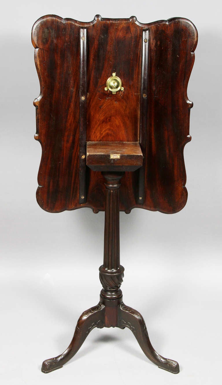 George III Mahogany And Brass Inlaid Tilt Top Table 3