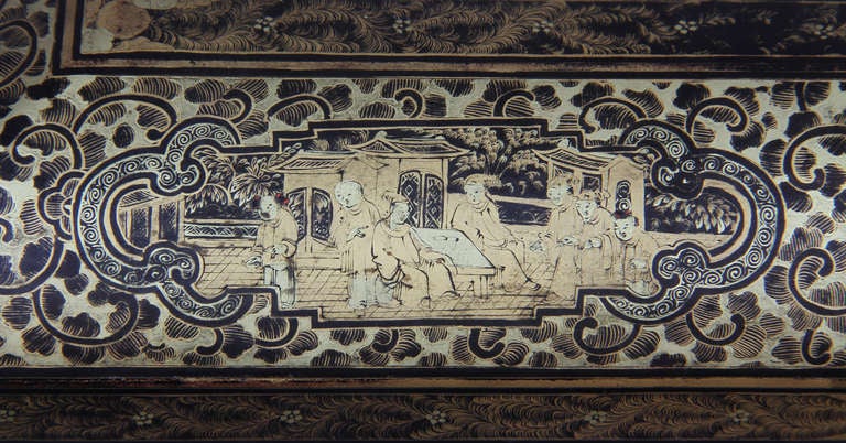 Fine Chinese Export Lacquer Game Box 1