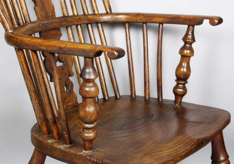 19th Century Set Of Assorted Regency Yew Wood Windsor Armchairs