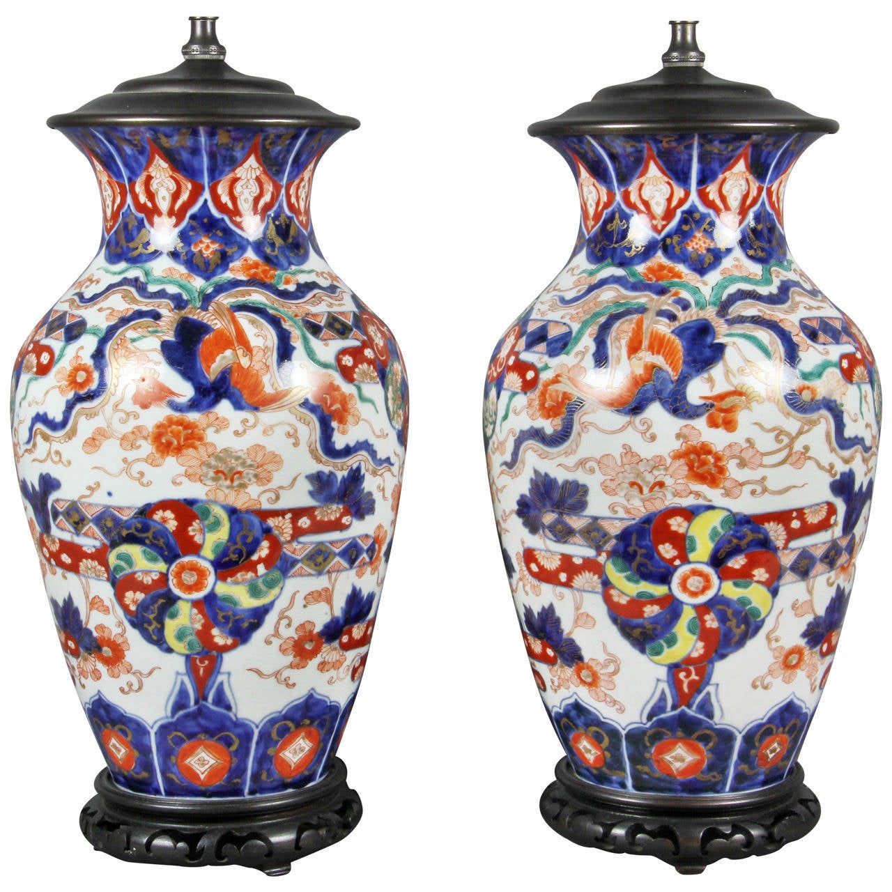 Pair of Japanese Imari Porcelain Table Lamps at 1stDibs imari lamps