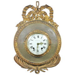 Louis XVI Giltwood And Painted Wall Clock 7