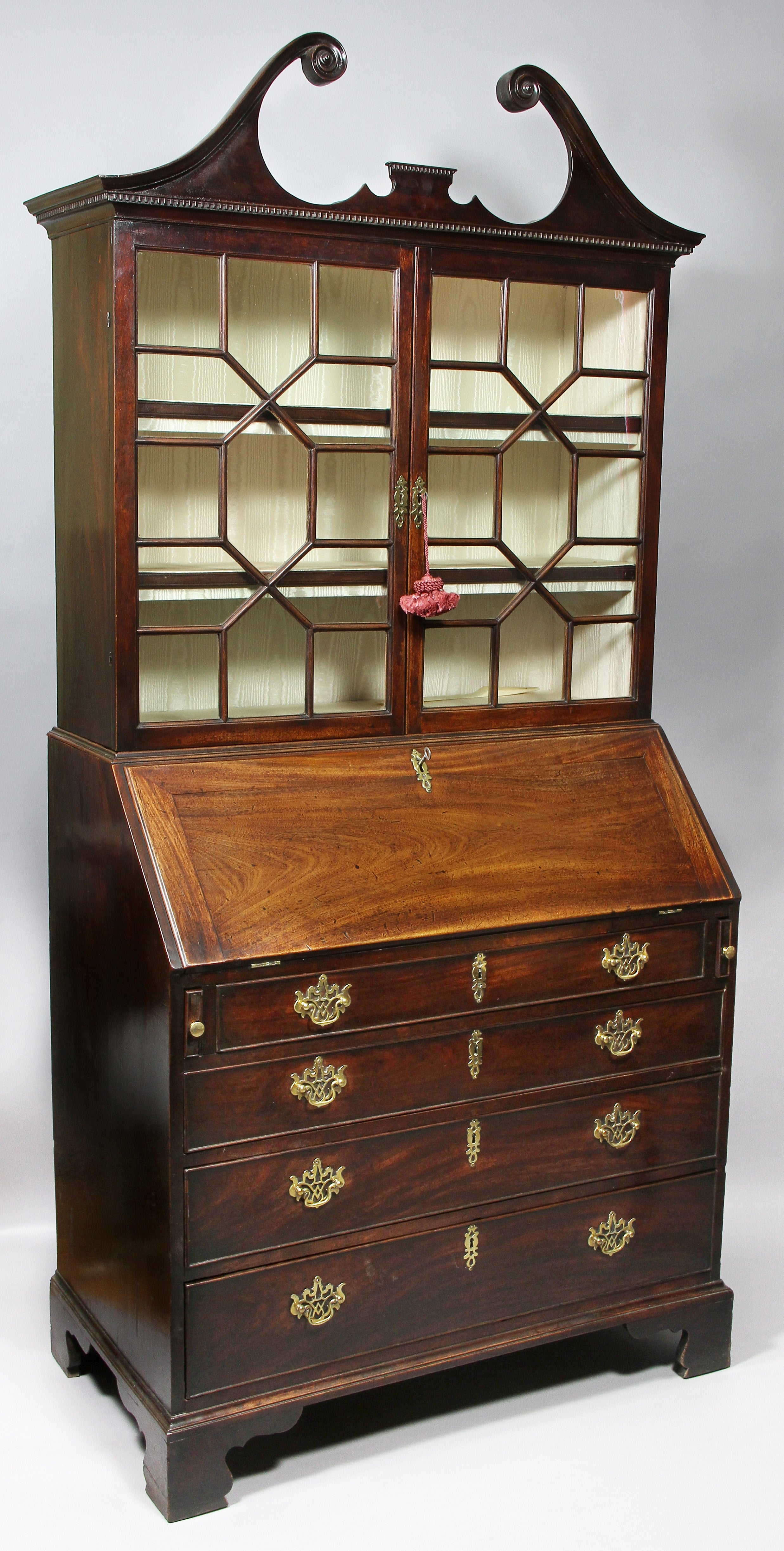 Irish George III Mahogany Secretary Bookcase