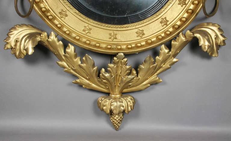 Wood Regency Giltwood Convex Mirror