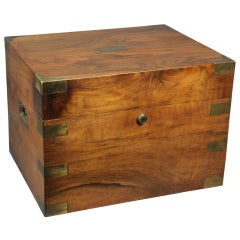 Edwardian Walnut And Brass Bound Humidor