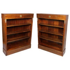 Pair Of Empire Style Mahogany And Bronze Mounted Bookcases