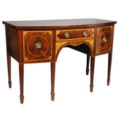 George III Mahogany And Inlaid Bow Front Sideboard