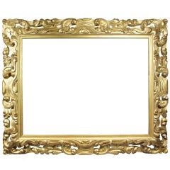 Large Italian Baroque Style Giltwood Frame