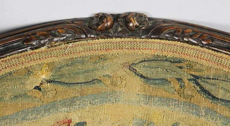 Rococo Louis XVI Walnut And Needlepoint Bergere