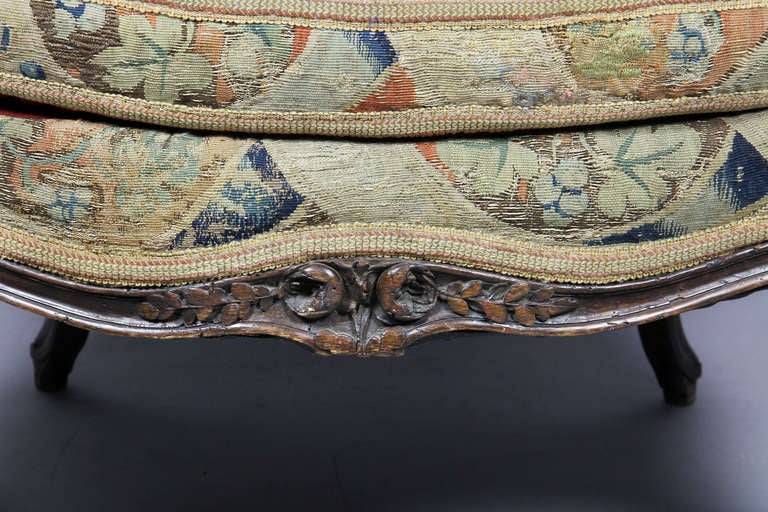 18th Century and Earlier Louis XVI Walnut And Needlepoint Bergere
