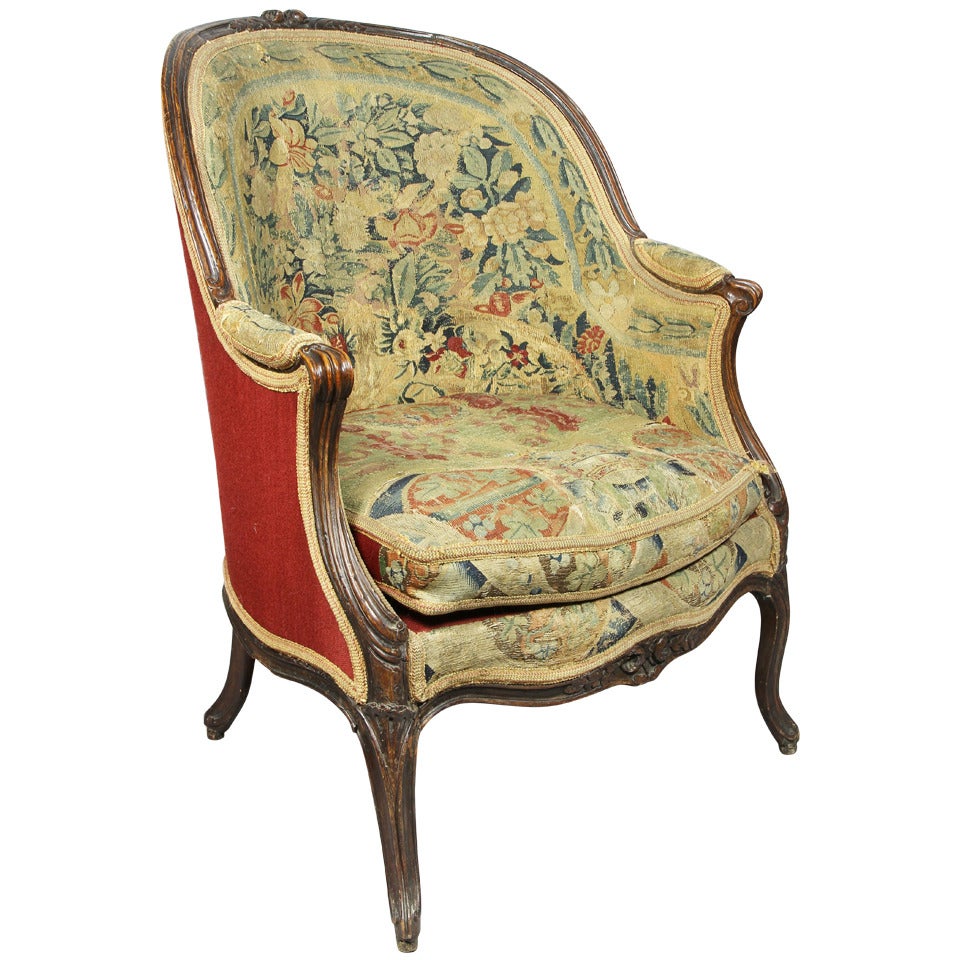 Louis XVI Walnut And Needlepoint Bergere