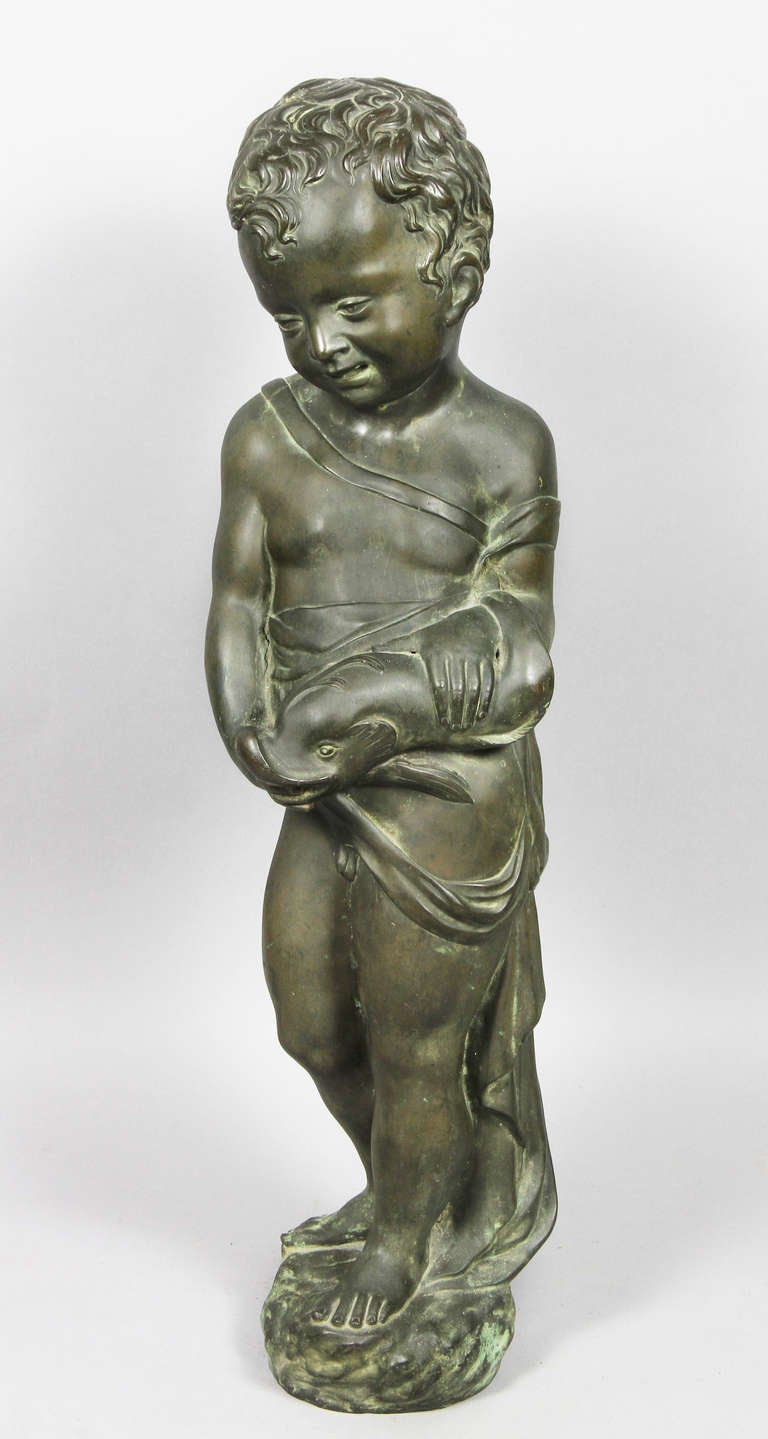 Italian Cast Bronze Fountain Of A Boy