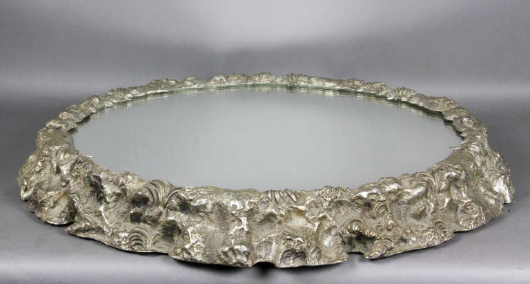 Silvered Bronze And Mirrored Plateau