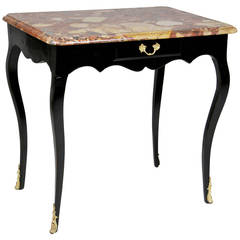 Louis XV Ebonized And Marble Top Table