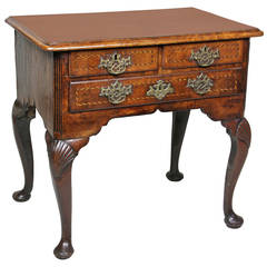 Antique George I Walnut And Inlaid Side Table Or Lowboy