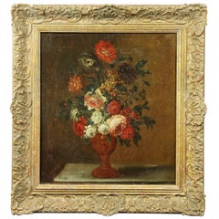 French Still Life Painting of Flowers