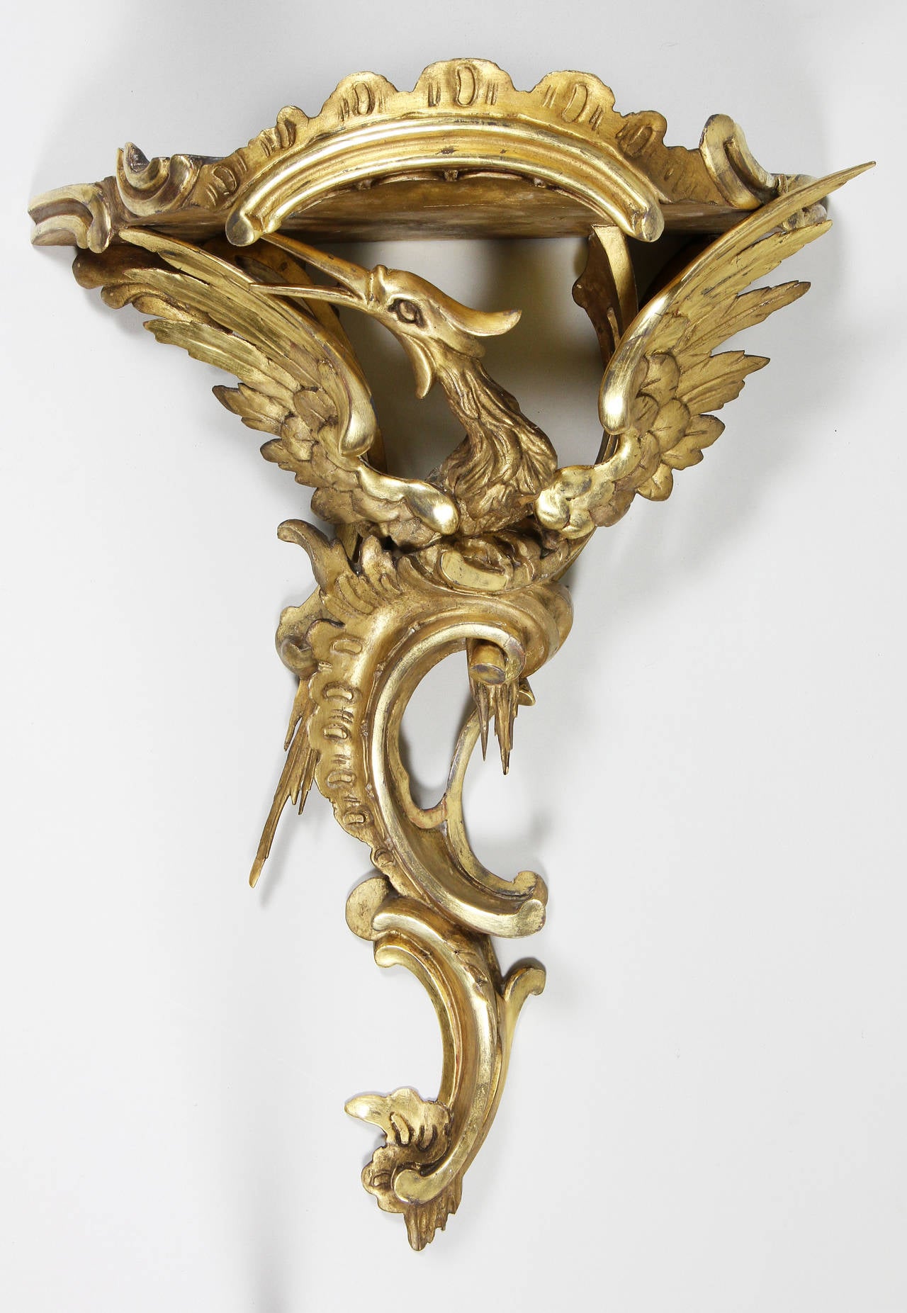 British Pair of George III Giltwood Wall Brackets For Sale