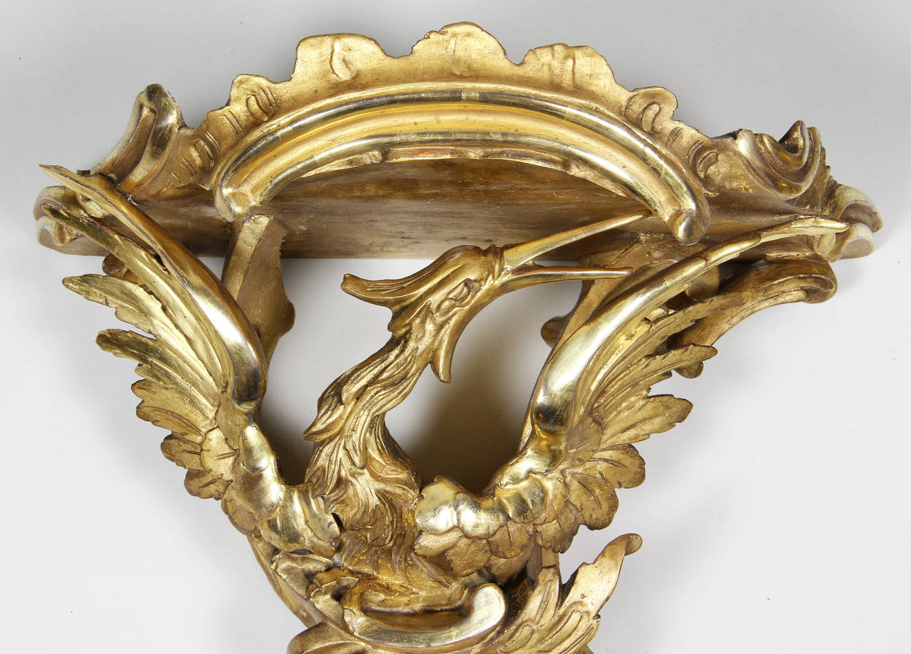 Pair of George III Giltwood Wall Brackets In Good Condition For Sale In Essex, MA
