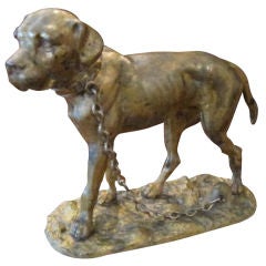 French Gilt Bronze Figure of a Bull Mastiff