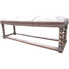 Vintage Baroque Style Elmwood Bench