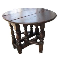 Antique Jacobean Style Oak Tuck-Away Table