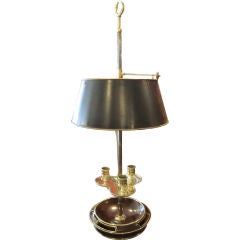 Louis XVI Style Mahogany, Brass, and Steel Bouillotte Lamp