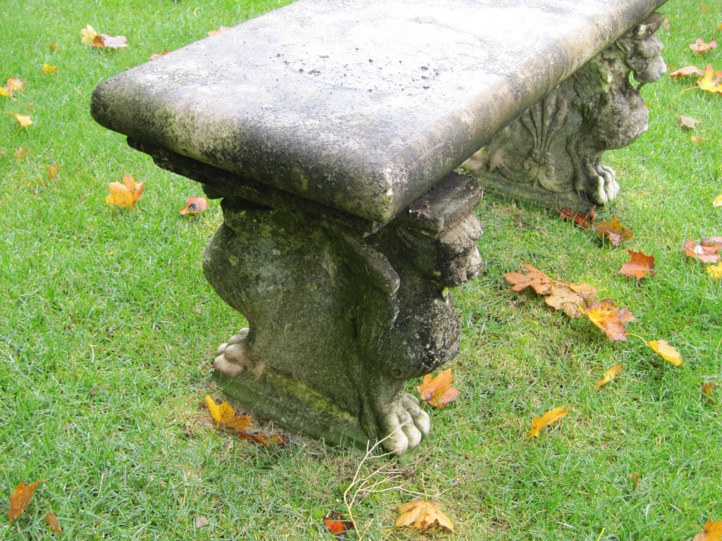 19th Century Italian Marble Garden Bench 4