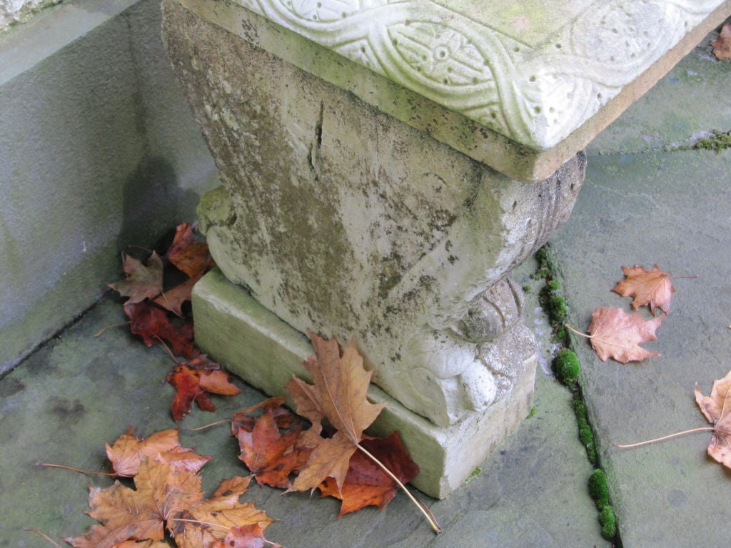 19th Century Italian White Marble Garden Bench 1