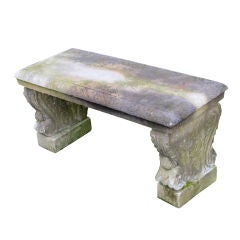 Antique 19th Century Italian White Marble Garden Bench