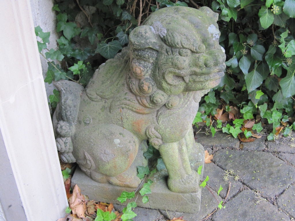 Pair of Chinese garden lions.

Provenance: From the Estate of Richard Sears in Prides Crossing, MA.