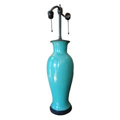 Chinese Turquoise Glazed Table Lamp