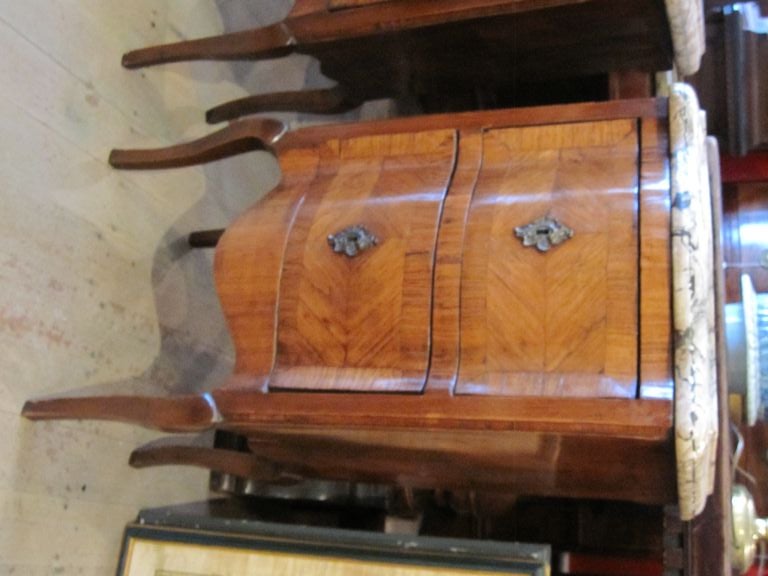 Pair of Louis XV Style Tulipwood Petite Commodes