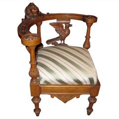 Venetian Walnut and Carved Child's Corner Chair