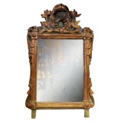 Lous XVI Provencial Giltwood and Green Painted Mirror