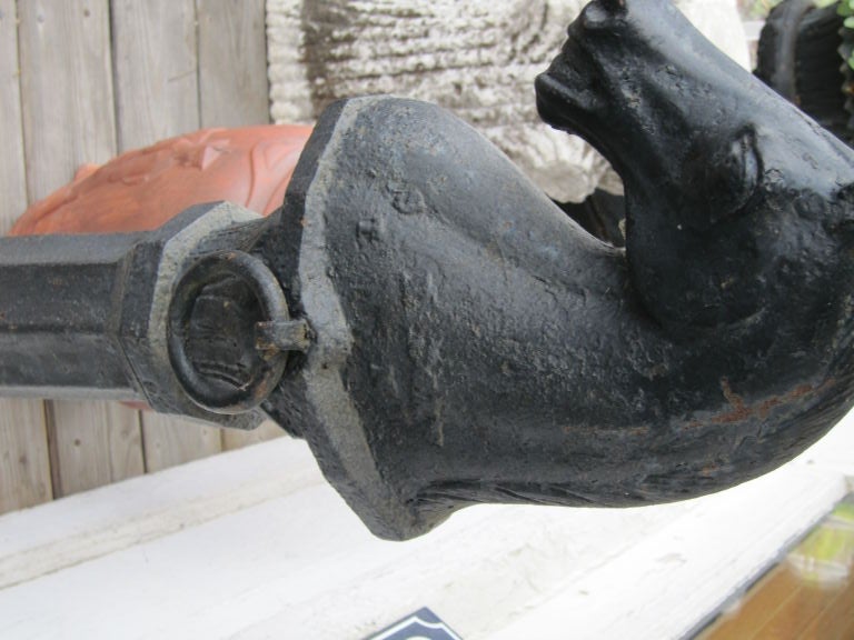 19th Century American Cast Iron Horse Head Hitching Post