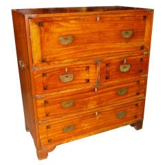 Chinese Export Camphorwood Campaign Chest / Desk