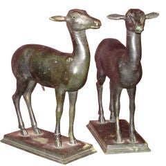 Pair Of Italian Grand Tour Bronze Deer