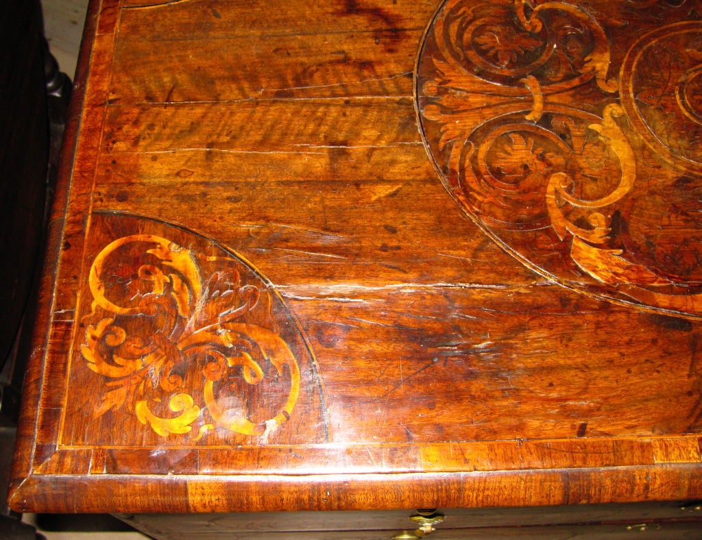 WILLIAM AND MARY WALNUT AND MARQUETRY CHEST 2