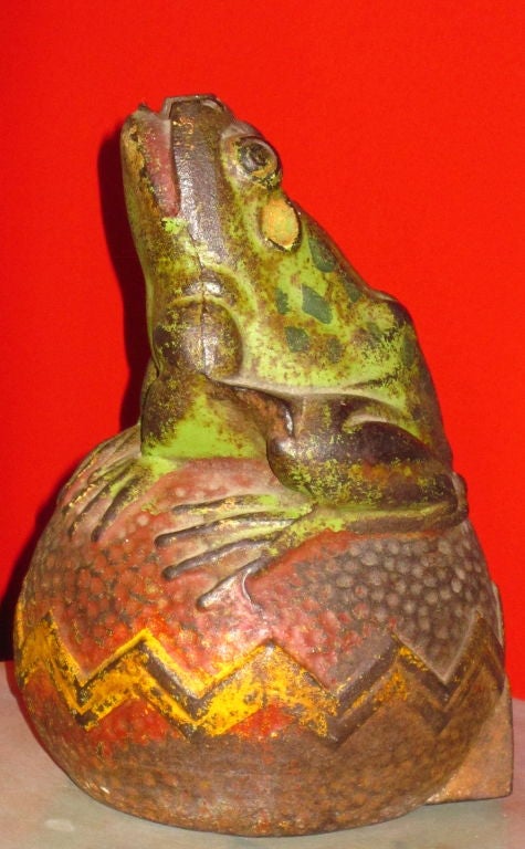 Unknown American Cast Iron Frog Fountain Head
