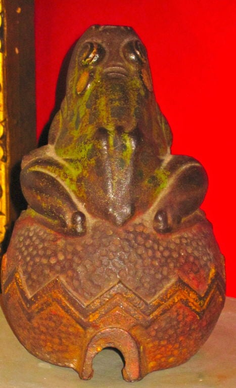 19th Century American Cast Iron Frog Fountain Head
