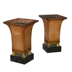 Pair Of French Empire Tole Cache Pot