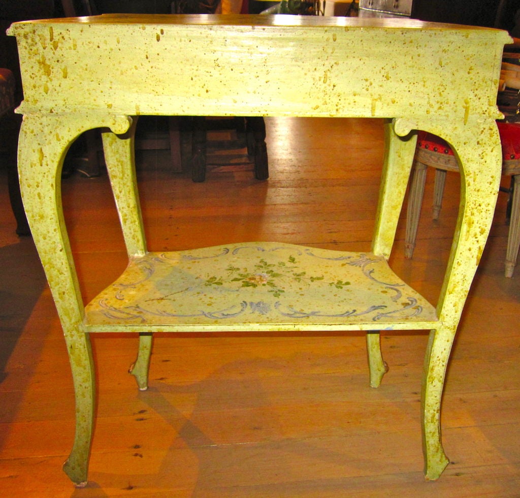 19th Century Venitian Rococo Style Painted Side Table