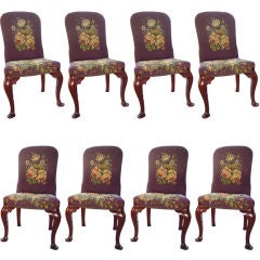 Set Of Eight Queen Anne Style Mahogany Dining Chairs